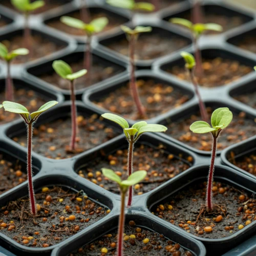 Jarní výsev semen v nádobách